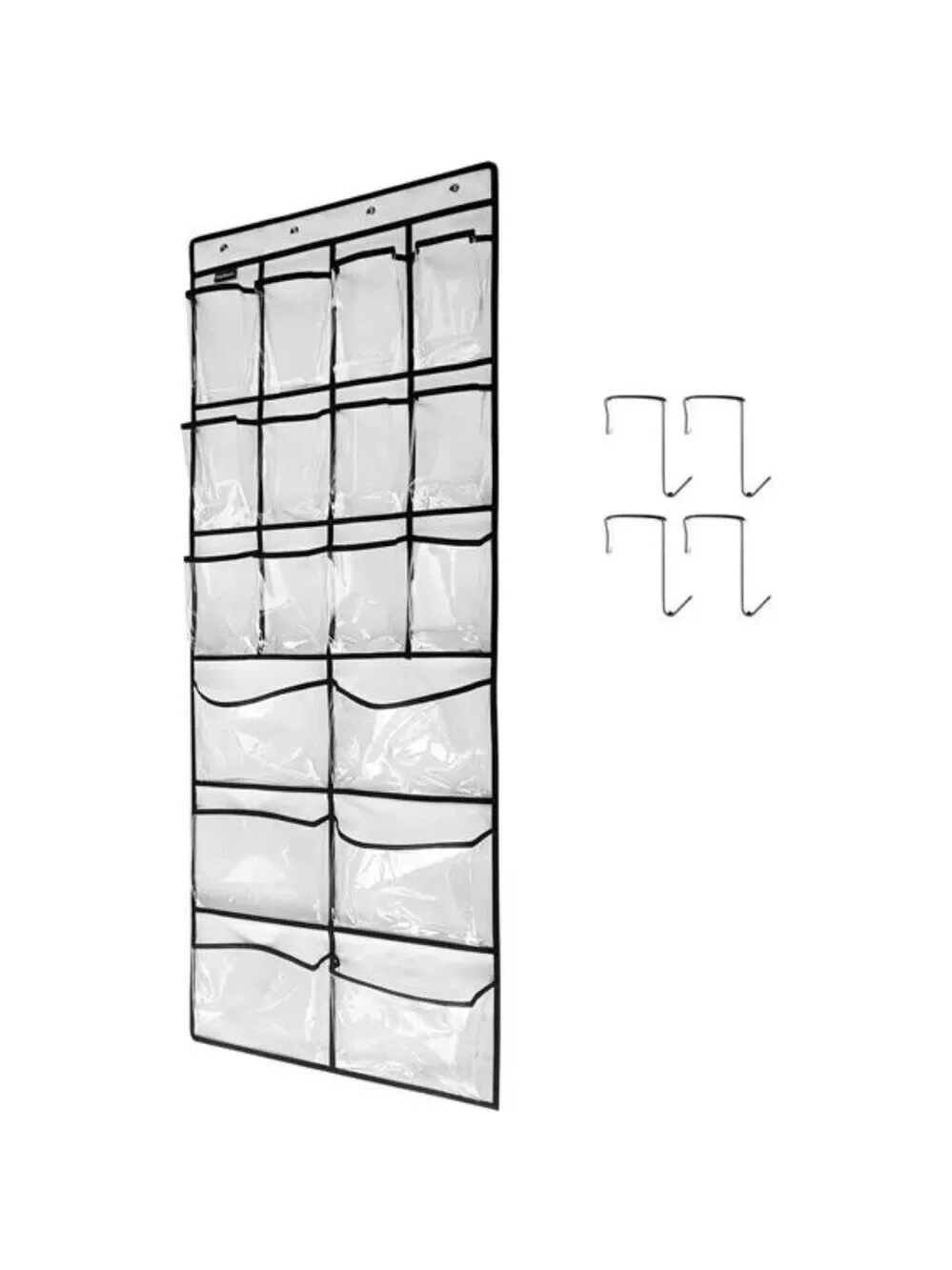 Over Door Shoe Organizer Clear Hanging Rack 18 Pocket Closet Storage Holder